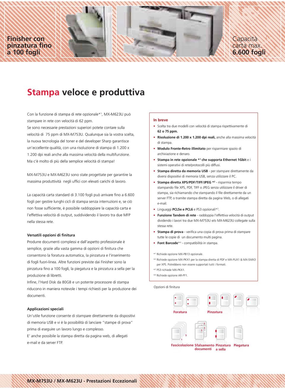 Qualunque sia la vostra scelta, la nuova tecnologia del toner e del developer Sharp garantisce un eccellente qualità, con una risoluzione di stampa di 1.200 x 1.