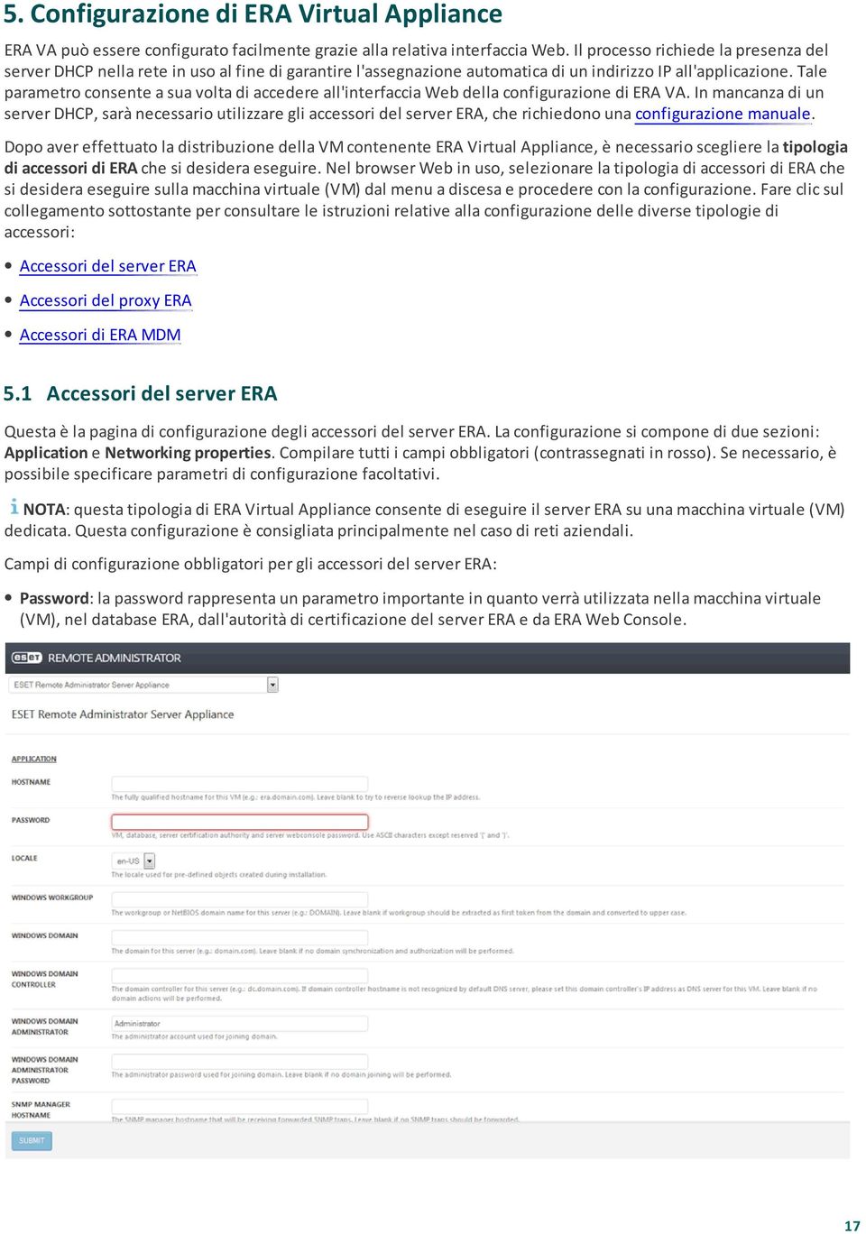 Tale parametro consente a sua volta di accedere all'interfaccia Web della configurazione di ERA VA.