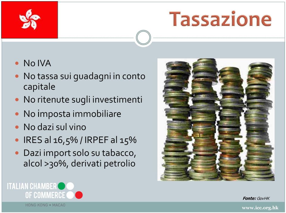 dazi sul vino IRES al 16,5% / IRPEF al 15% Dazi import