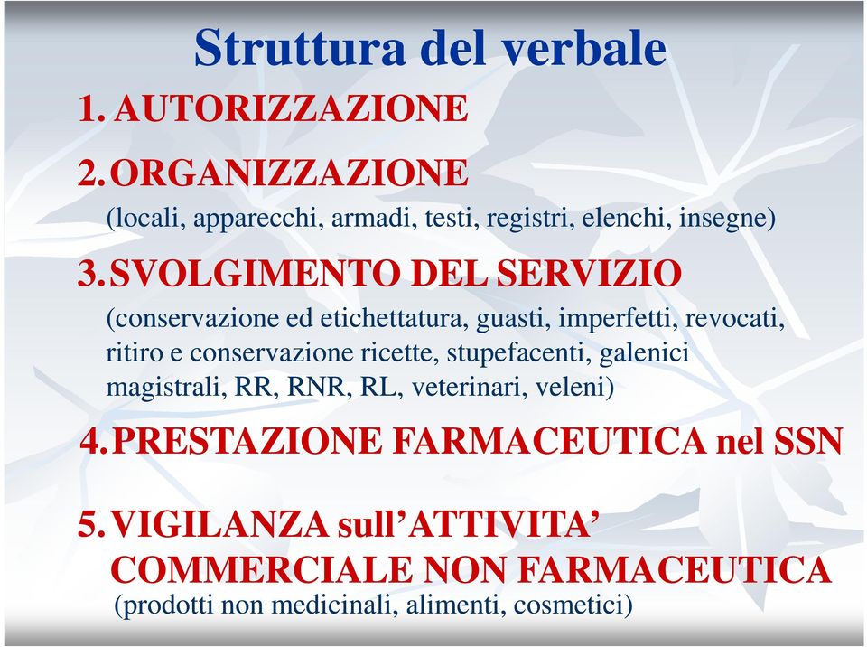 SVOLGIMENTO DEL SERVIZIO (conservazione ed etichettatura, guasti, imperfetti, revocati, ritiro e conservazione