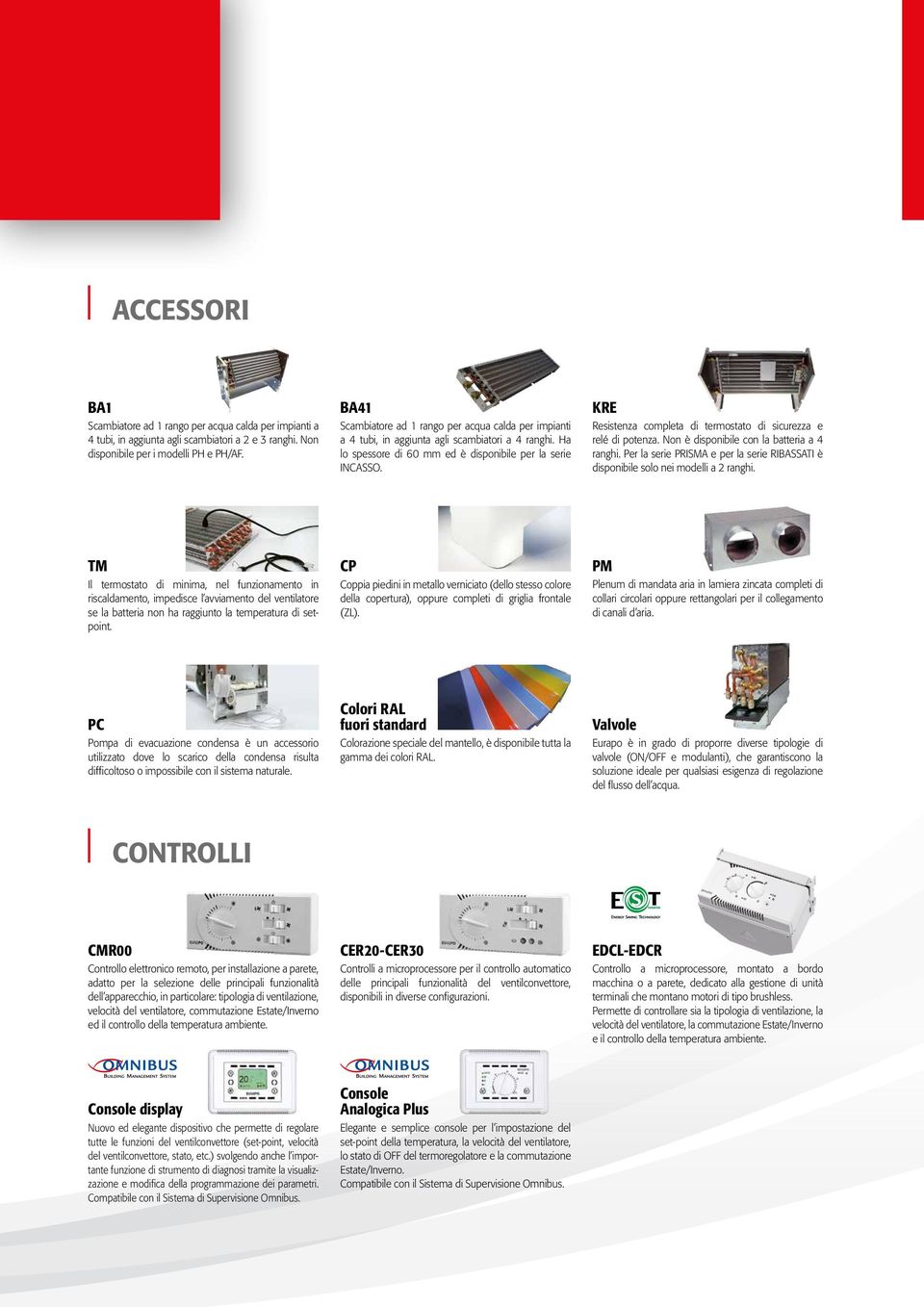 KRE Resistenza completa di termostato di sicurezza e relé di potenza. Non è disponibile con la batteria a 4 ranghi.