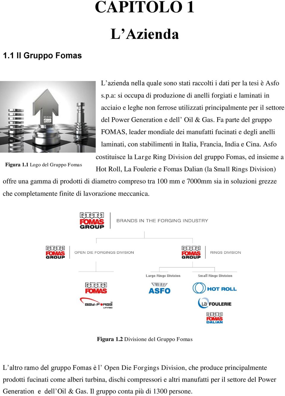 Asfo costituisce la Large Ring Division del gruppo Fomas, ed insieme a Hot Roll, La Foulerie e Fomas Dalian (la Small Rings Division) offre una gamma di prodotti di diametro compreso tra 100 mm e