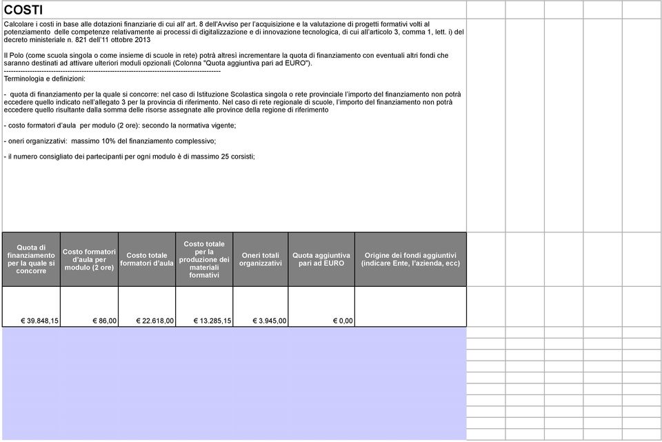 articolo 3, coa 1, lett. i) del decreto inisteriale n.