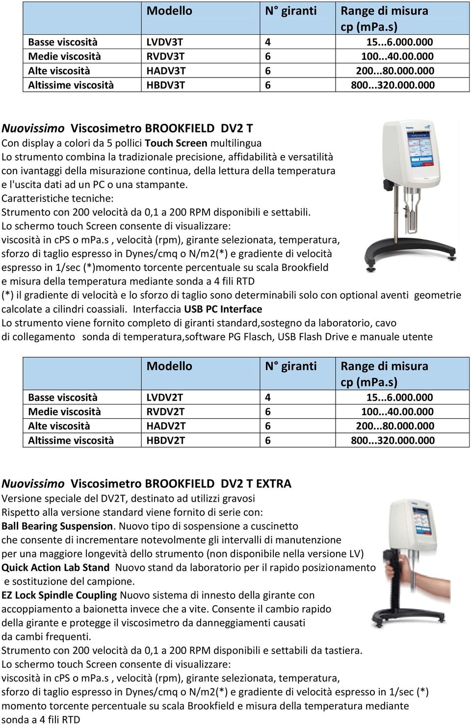 pollici Touch Screen multilingua Lo strumento combina la tradizionale precisione, affidabilità e versatilità con ivantaggi della misurazione continua, della lettura della temperatura e l'uscita dati