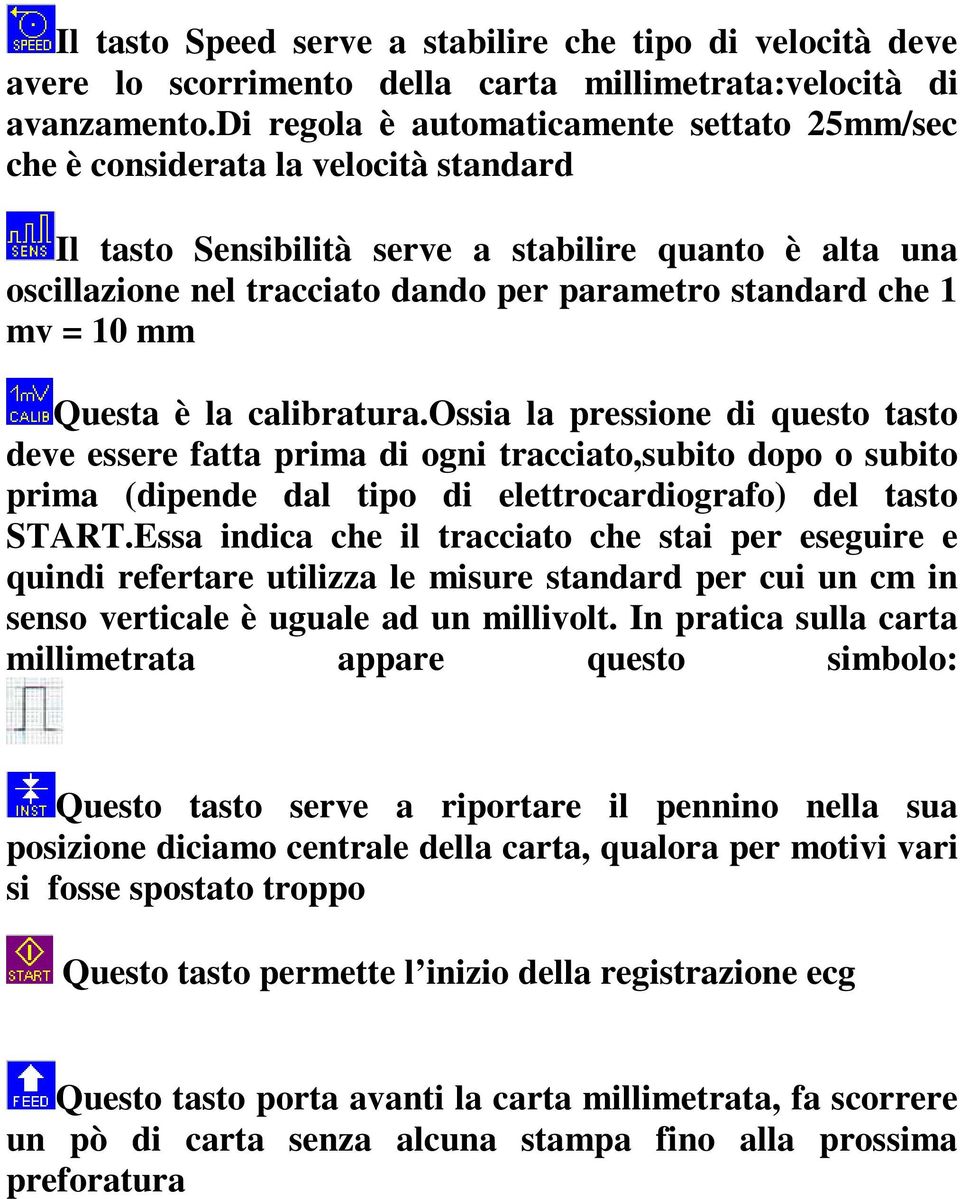 che 1 mv = 10 mm Questa è la calibratura.