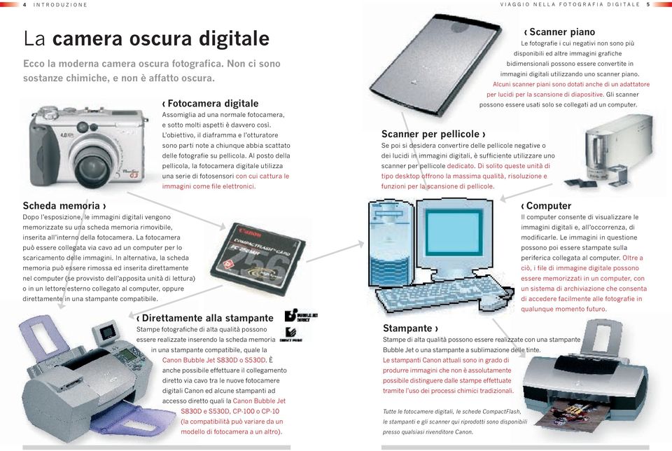 Fotocamera digitale Scheda memoria Dopo l esposizione, le immagini digitali vengono memorizzate su una scheda memoria rimovibile, inserita all interno della fotocamera.