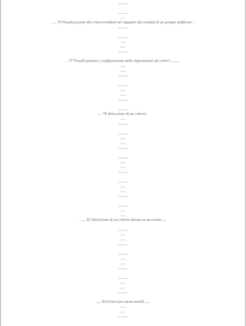 . 77 Visualizzazione e configurazione delle impostazioni dei criteri.