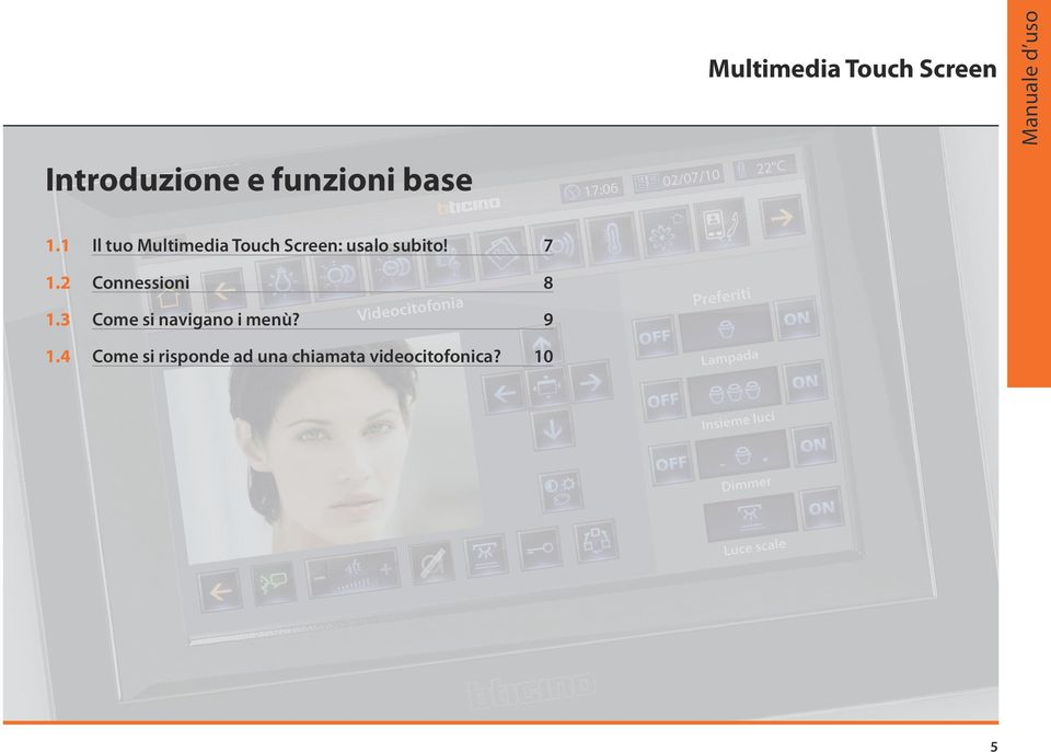1 Il tuo Multimedia Touch Screen: usalo subito! 7 1.