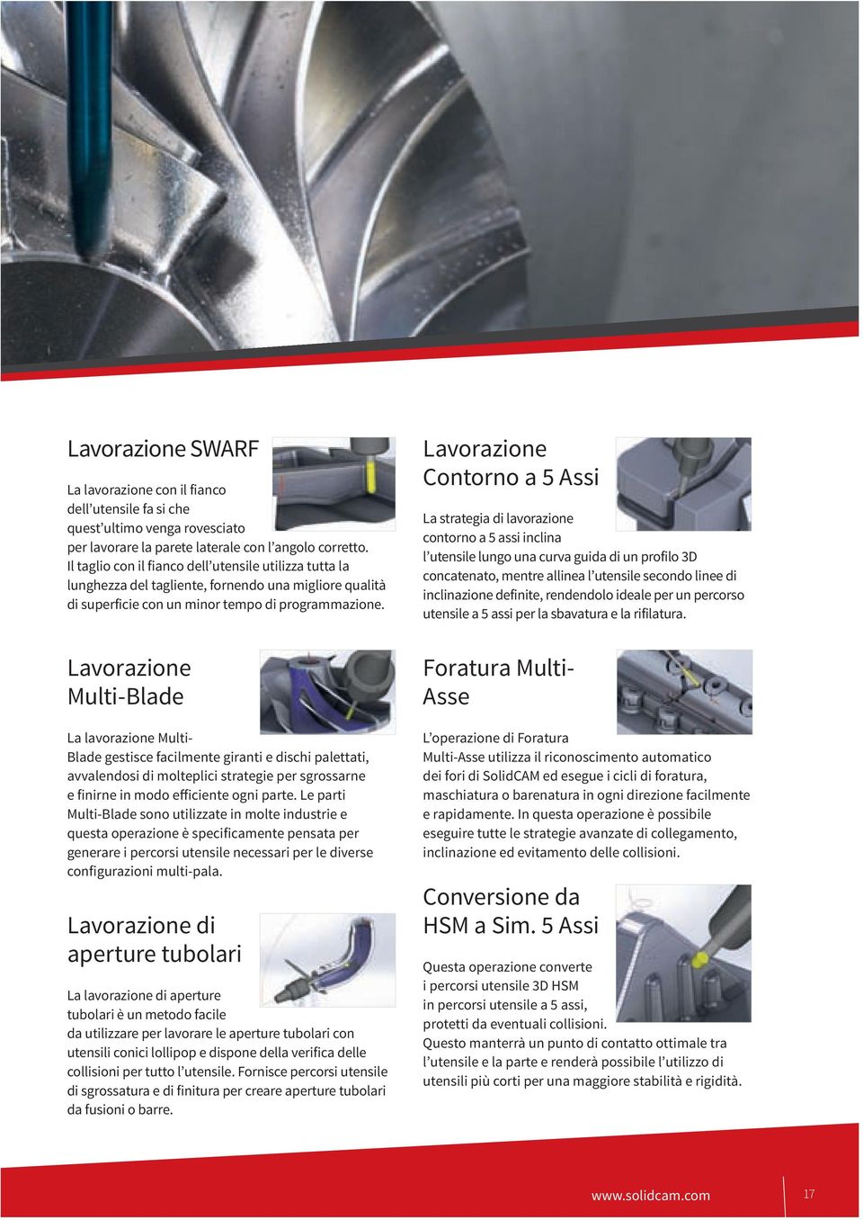 Lavorazione Multi-Blade La lavorazione Multi- Blade gestisce facilmente giranti e dischi palettati, avvalendosi di molteplici strategie per sgrossarne e finirne in modo efficiente ogni parte.