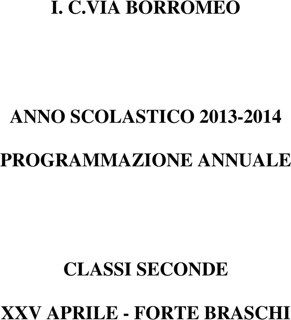 PROGRAMMAZIONE ANNUALE