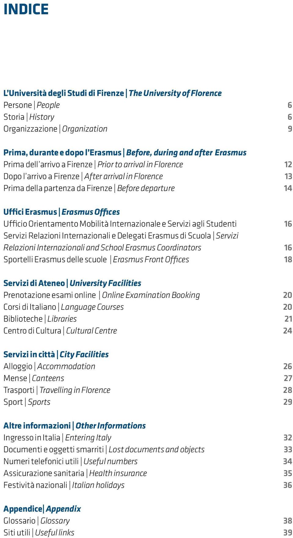 Orientamento Mobilità Internazionale e Servizi agli Studenti Servizi Relazioni Internazionali e Delegati Erasmus di Scuola Servizi Relazioni Internazionali and School Erasmus Coordinators Sportelli