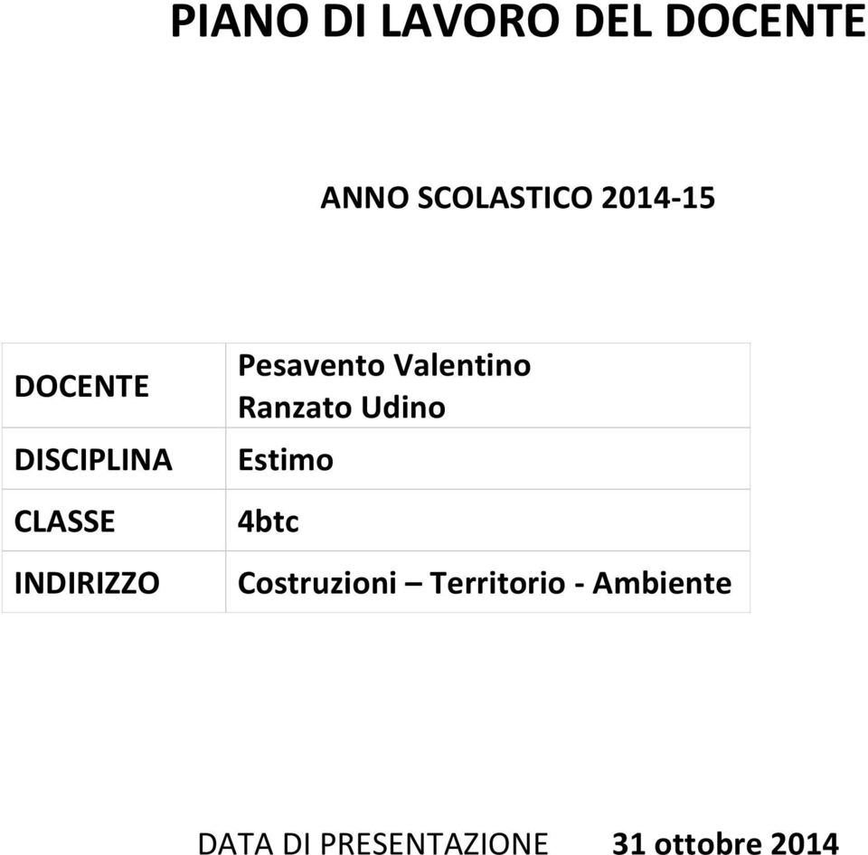 Valentino Ranzato Udino Estimo 4btc Costruzioni