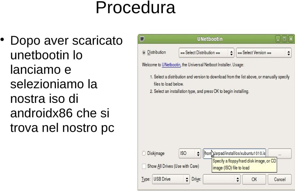 selezioniamo la nostra iso di