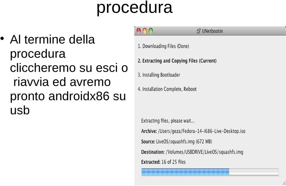 cliccheremo su esci o