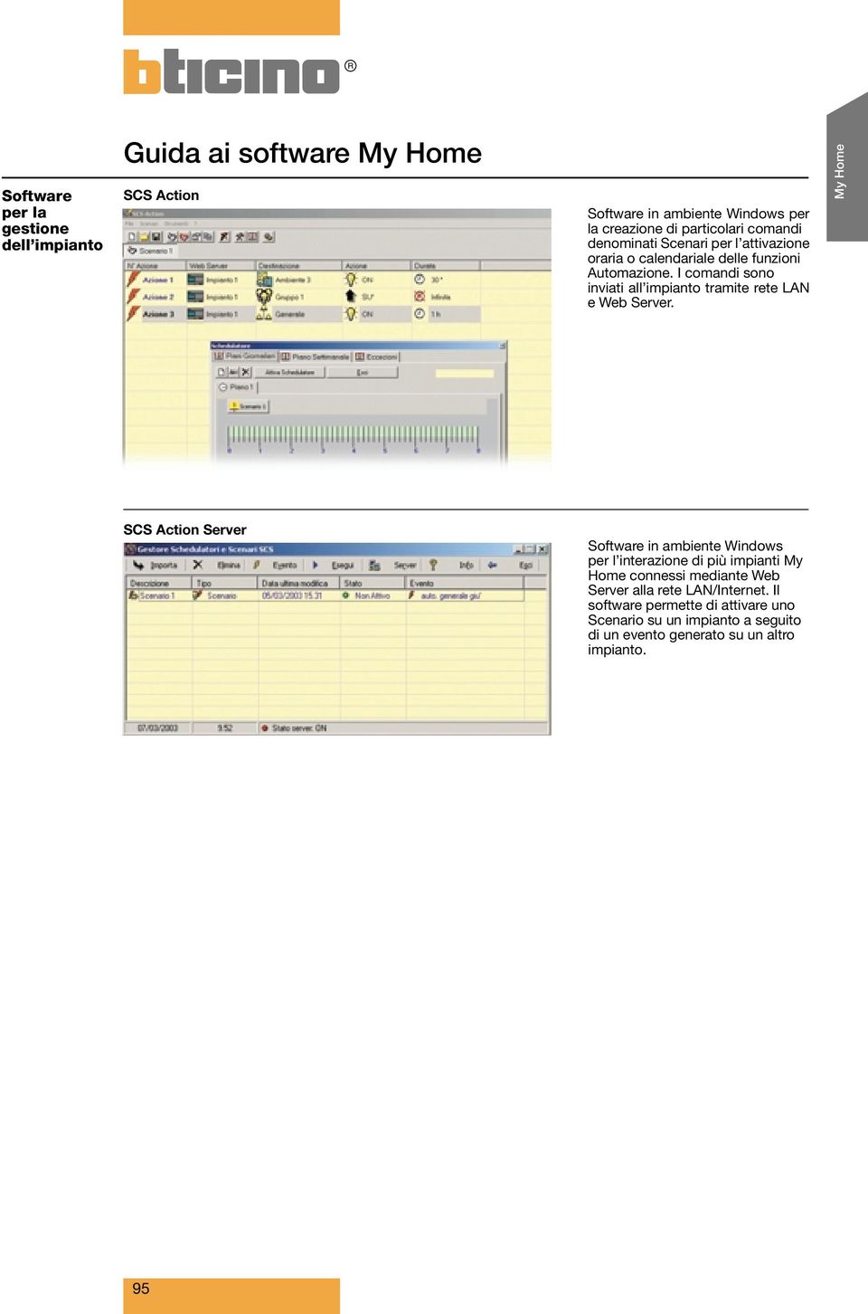 I comandi sono inviati all tramite rete LAN e Web Server.