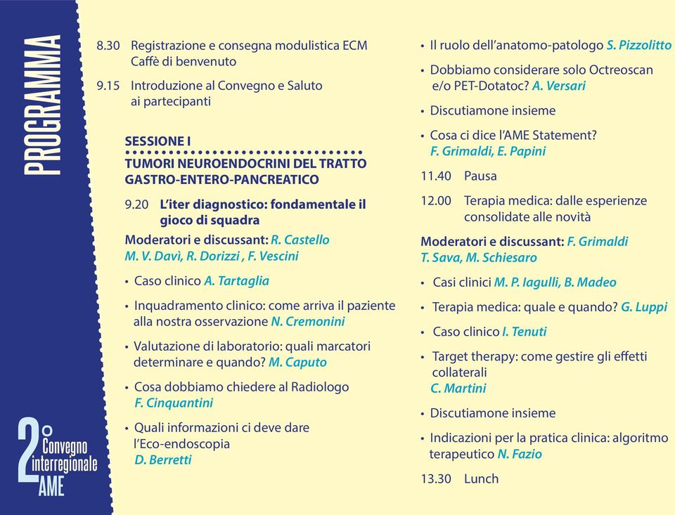 20 L iter diagnostico: fondamentale il gioco di squadra Moderatori e discussant: R. Castello M. V. Davì, R. Dorizzi, F. Vescini Il ruolo dell anatomo-patologo S.