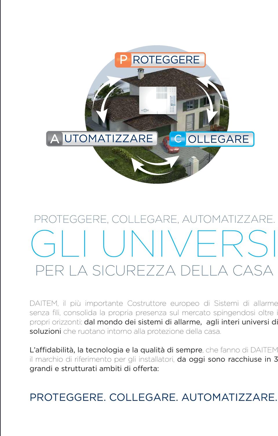 spingendosi oltre i propri orizzonti: dal mondo dei sistemi di allarme, agli interi universi di soluzioni che ruotano intorno alla protezione della casa.