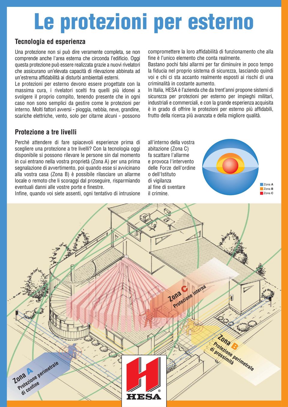 Le protezioni per esterno devono essere progettate con la massima cura, i rivelatori scelti fra quelli più idonei a svolgere il proprio compito, tenendo presente che in ogni caso non sono semplici da