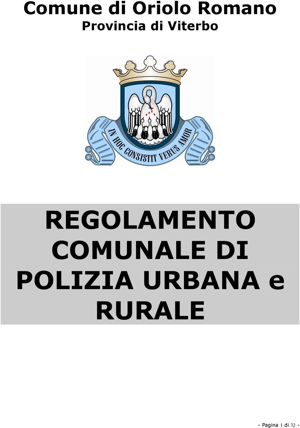 REGOLAMENTO COMUNALE DI