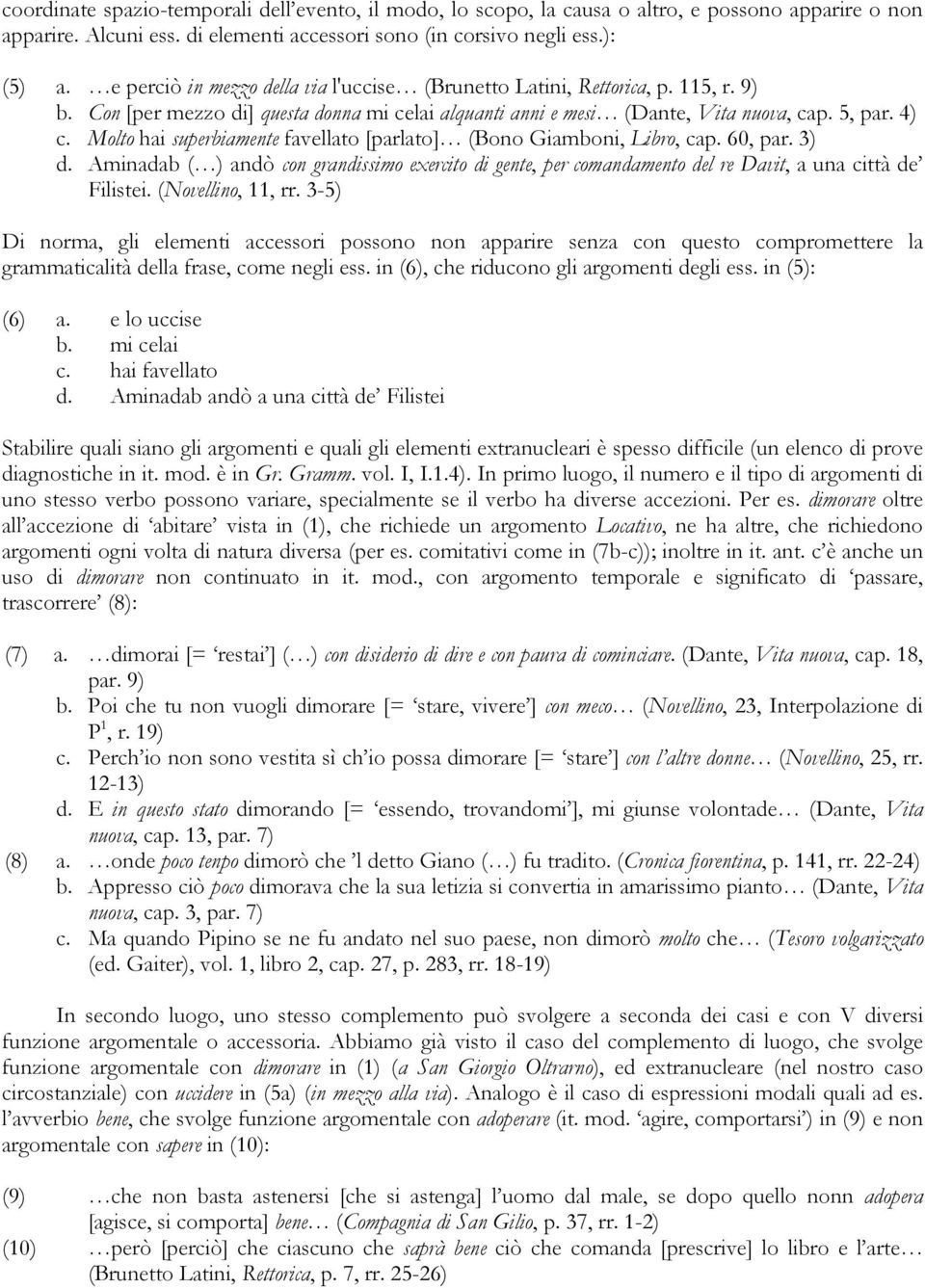 Molto hai superbiamente favellato [parlato] (Bono Giamboni, Libro, cap. 60, par. 3) d. Aminadab ( ) andò con grandissimo exercito di gente, per comandamento del re Davit, a una città de Filistei.