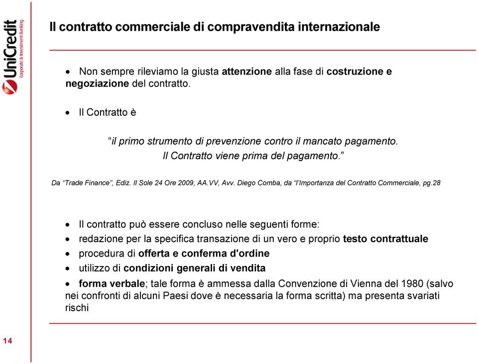 Diego Comba, da l Importanza del Contratto Commerciale, pg.