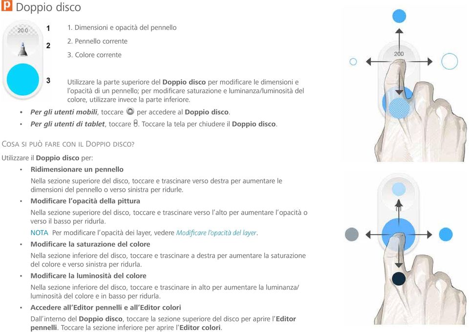 la parte inferiore. Per gli utenti mobili, toccare per accedere al Doppio disco. Per gli utenti di tablet, toccare. Toccare la tela per chiudere il Doppio disco. Cosa si può fare con il Doppio disco?