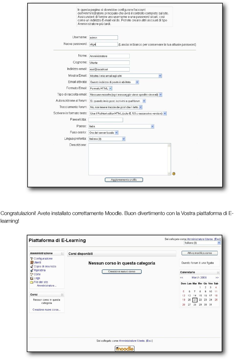 correttamente Moodle.