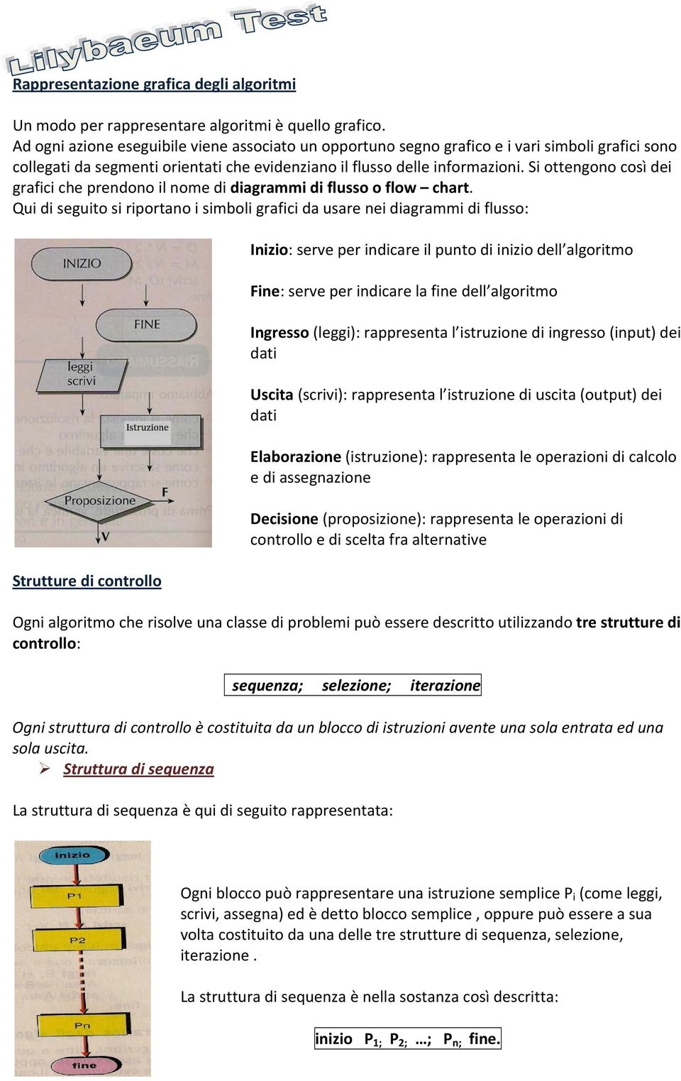 Si ottengono così dei grafici che prendono il nome di diagrammi di flusso o flow chart.