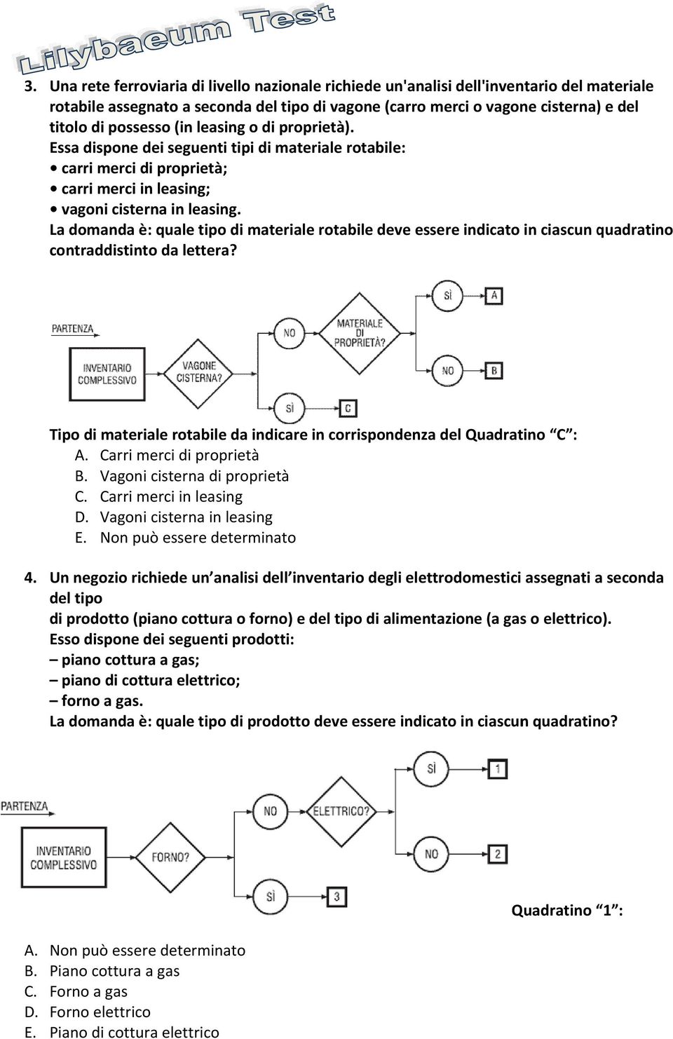 La domanda è: quale tipo di materiale rotabile deve essere indicato in ciascun quadratino contraddistinto da lettera? Tipo di materiale rotabile da indicare in corrispondenza del Quadratino C : A.