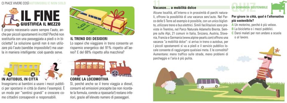 IL TRENO DEI DESIDERI Lo sapevi che viaggiare in treno consente un risparmio energetico del 91% rispetto all aereo? E del 68% rispetto alla macchina?