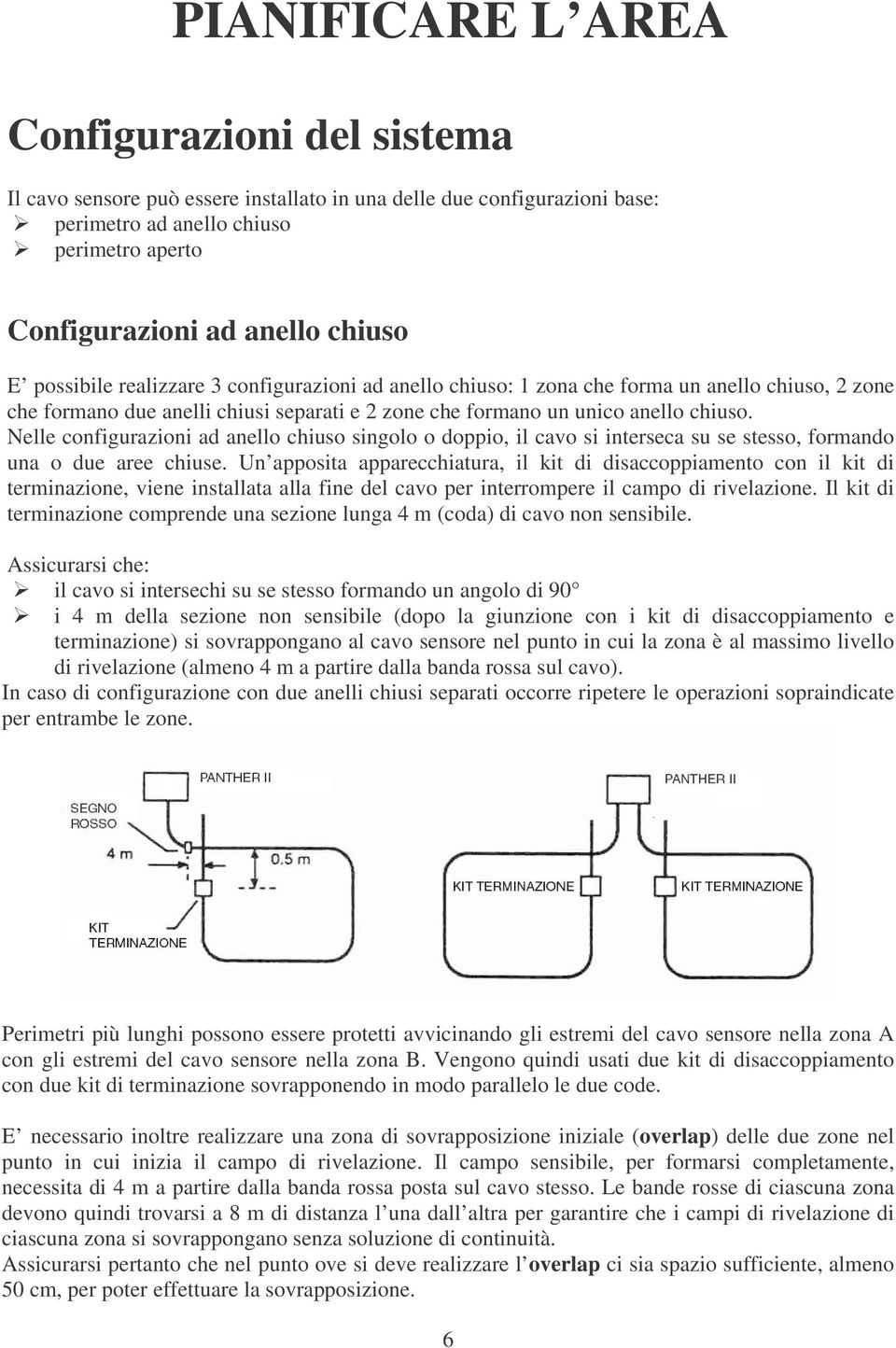 Nelle configurazioni ad anello chiuso singolo o doppio, il cavo si interseca su se stesso, formando una o due aree chiuse.