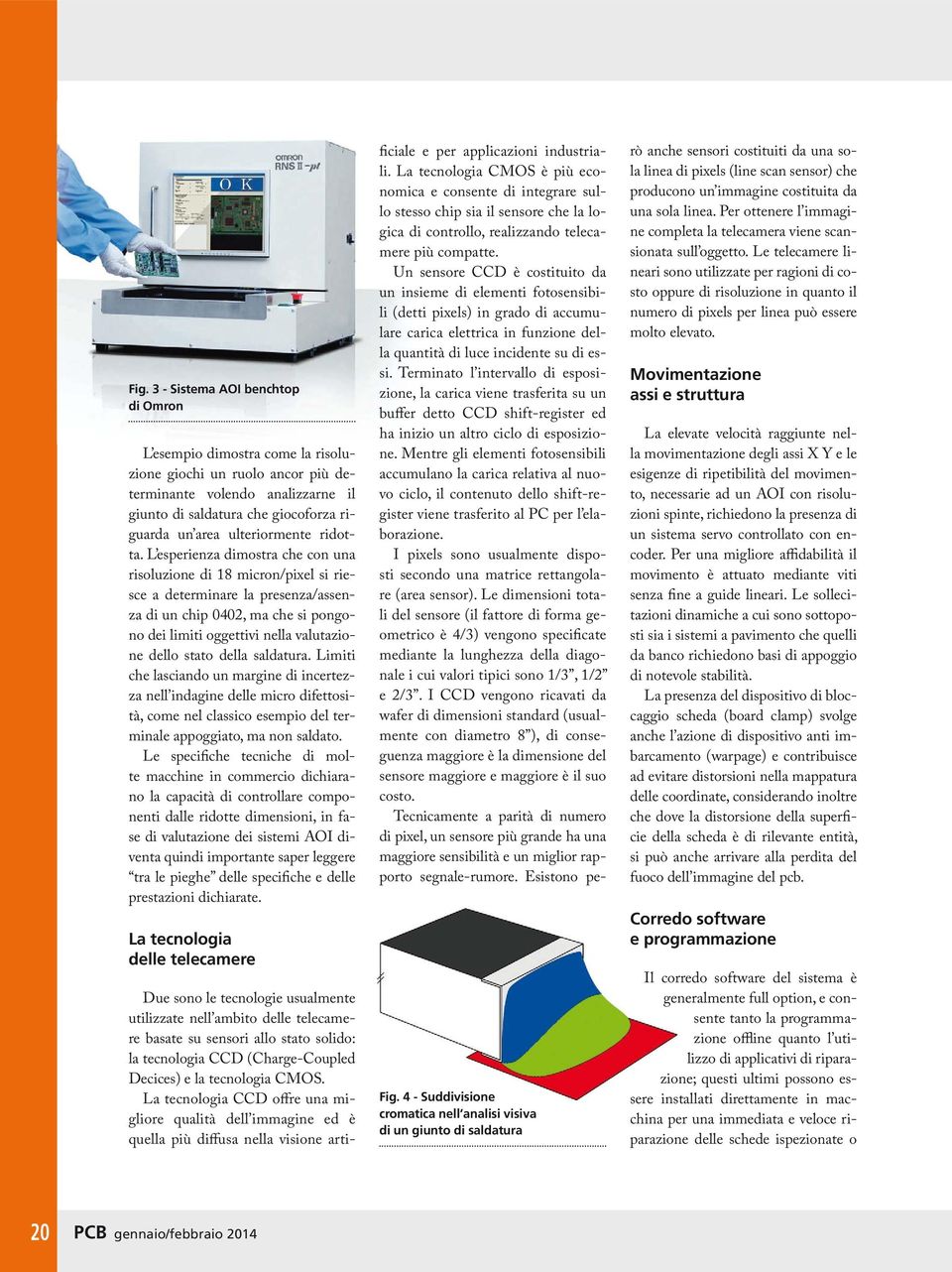 L esperienza dimostra che con una risoluzione di 18 micron/pixel si riesce a determinare la presenza/assenza di un chip 0402, ma che si pongono dei limiti oggettivi nella valutazione dello stato