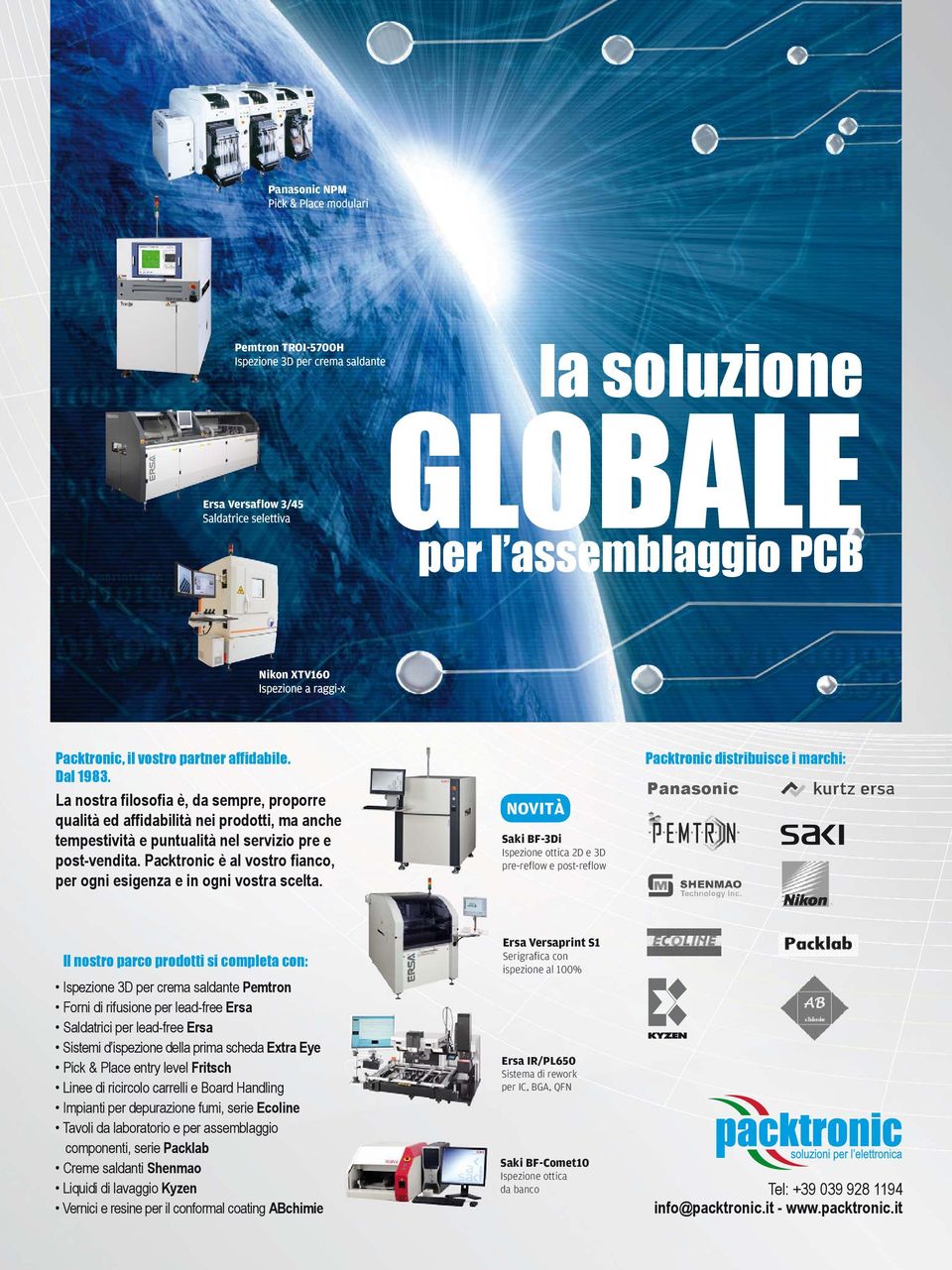 Sistemi d ispezione della prima scheda Pick & Place entry level Linee di ricircolo carrelli e Board Handling Impianti per depurazione fumi, serie Tavoli da laboratorio e per assemblaggio componenti,