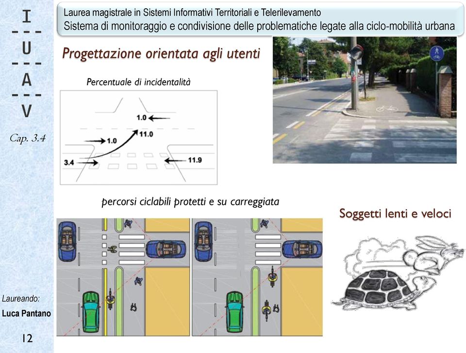 4 percorsi ciclabili protetti e su