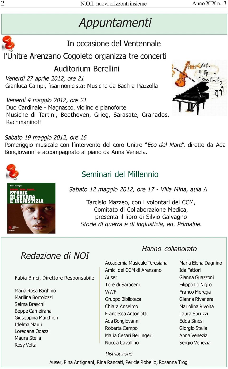 Piazzolla Venerdì 4 maggio 2012, ore 21 Duo Cardinale - Magnasco, violino e pianoforte Musiche di Tartini, Beethoven, Grieg, Sarasate, Granados, Rachmaninoff Sabato 19 maggio 2012, ore 16 Pomeriggio