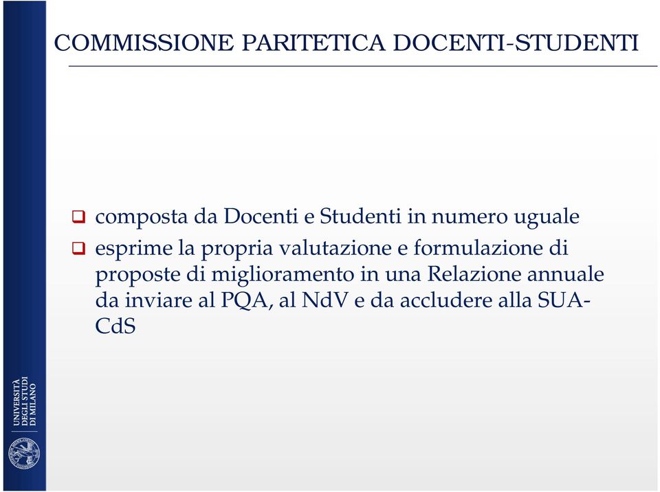 formulazione di proposte di miglioramento in una Relazione