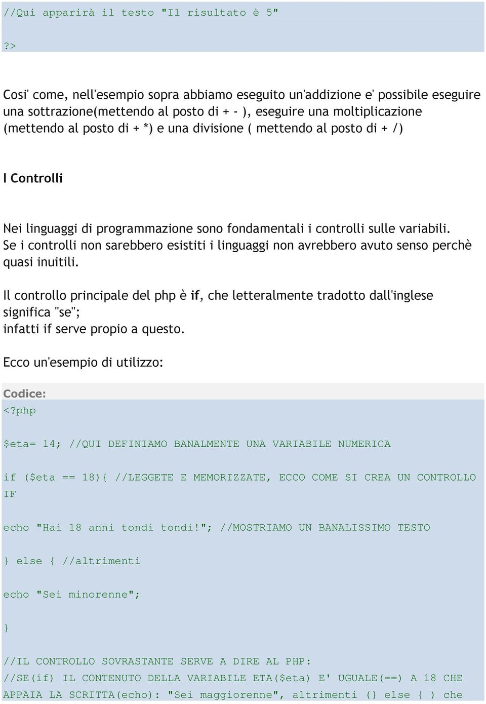 Se i controlli non sarebbero esistiti i linguaggi non avrebbero avuto senso perchè quasi inuitili.