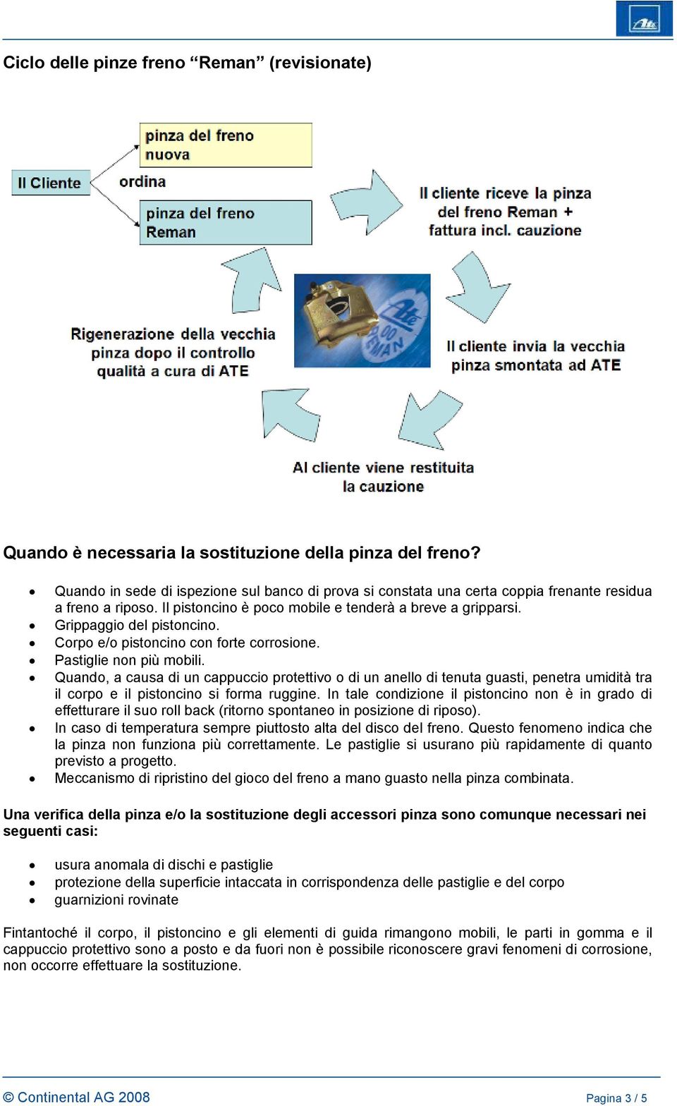 Corpo e/o pistoncino con forte corrosione. Pastiglie non più mobili.