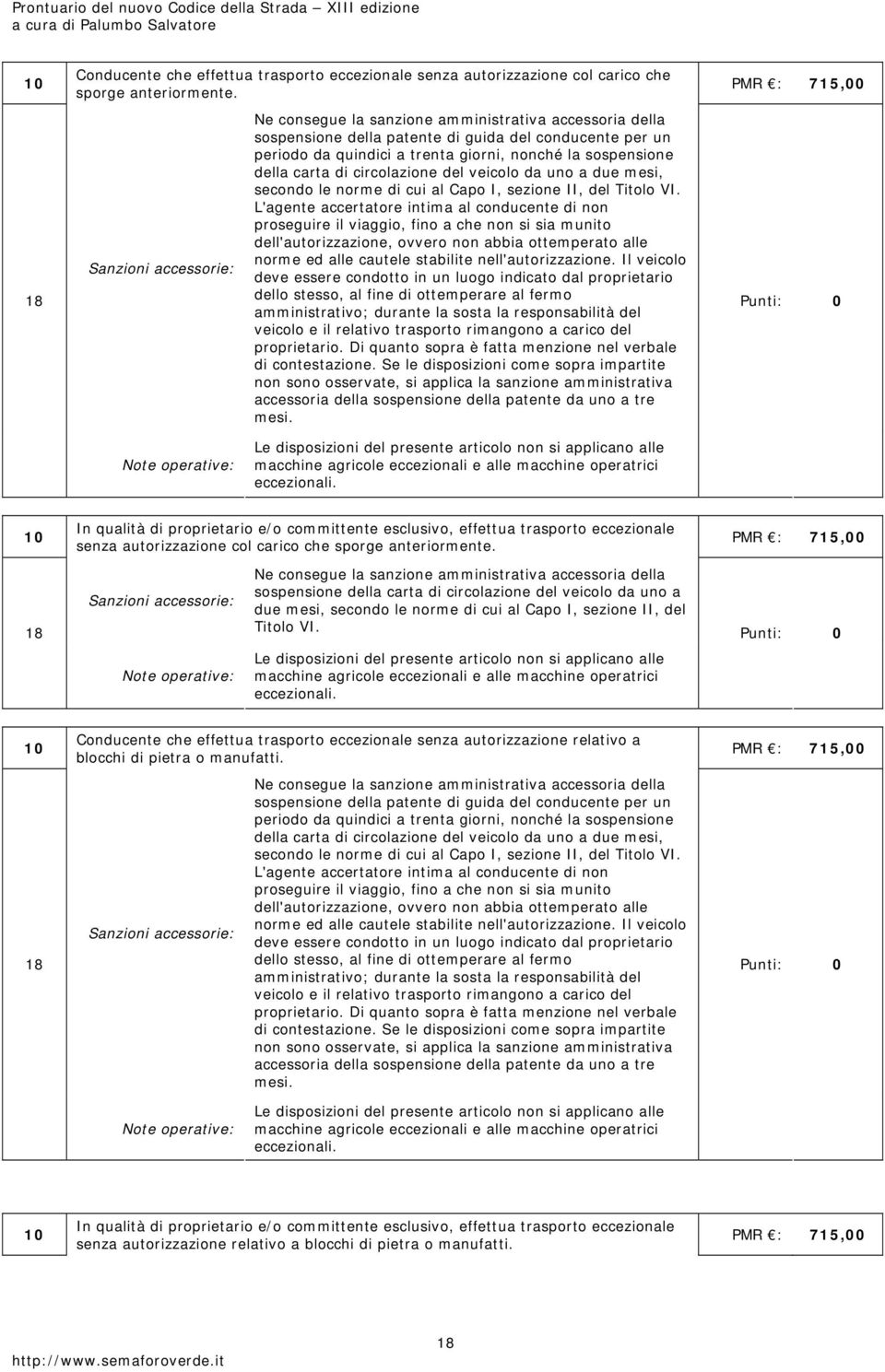 del veicolo da uno a due mesi, secondo le norme di cui al Capo I, sezione II, del Titolo VI.