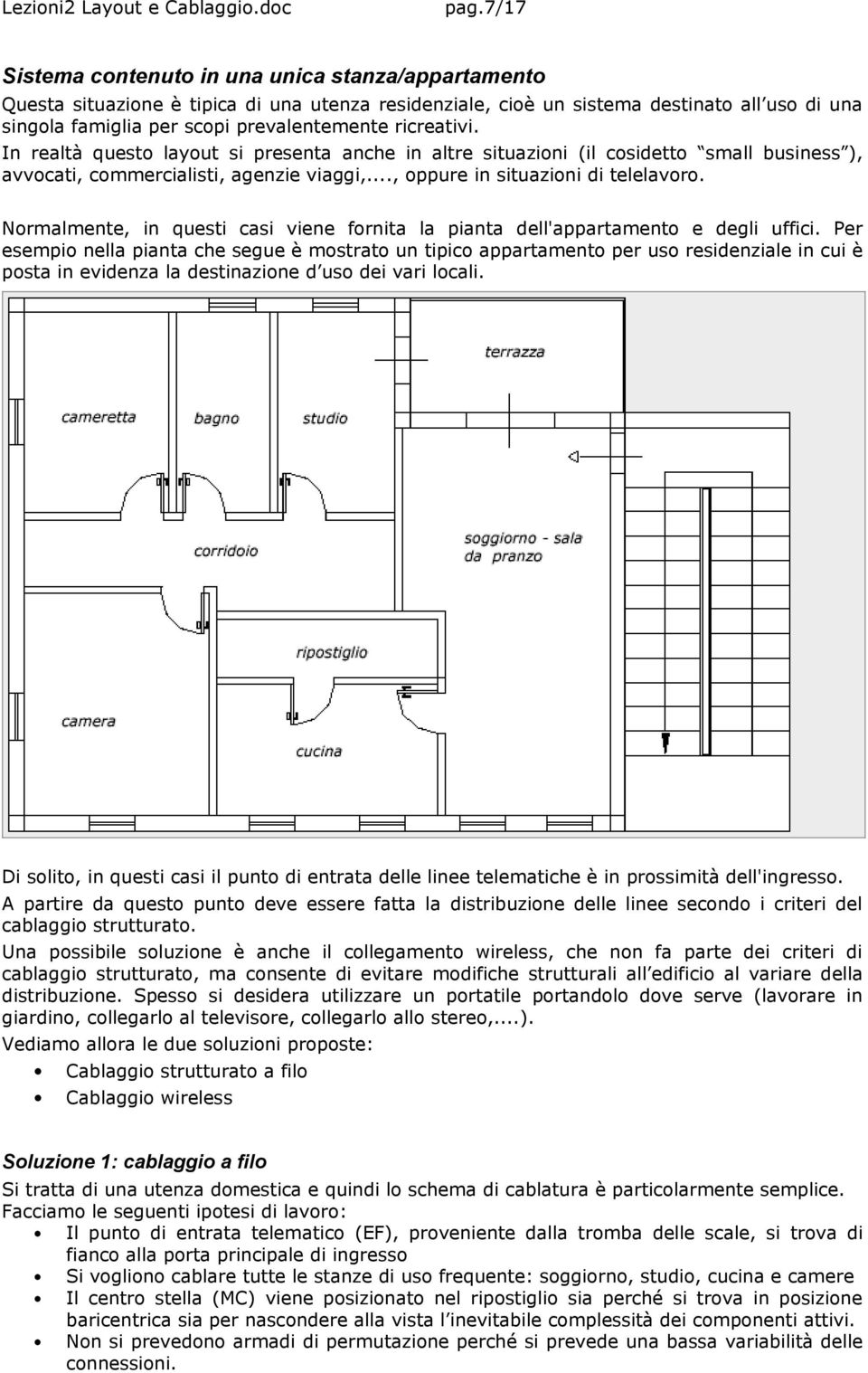 Normalmente, in questi casi viene fornita la pianta dell'appartamento e degli uffici.