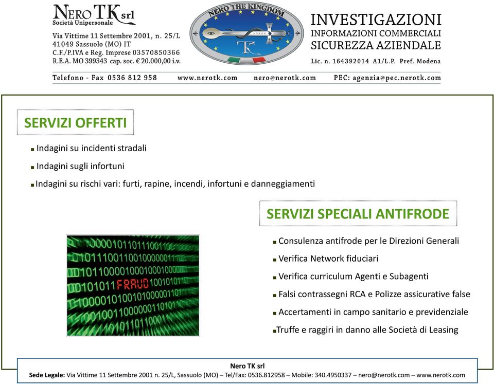 Generali Verifica Network fiduciari Verifica curriculum Agenti e Subagenti Falsi contrassegni RCA e Polizze