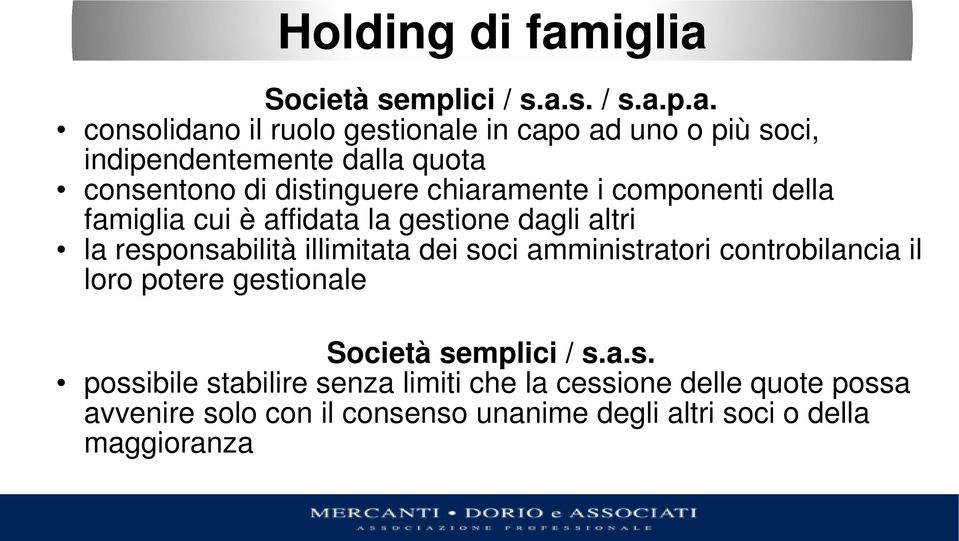 Società semplici / s.a.