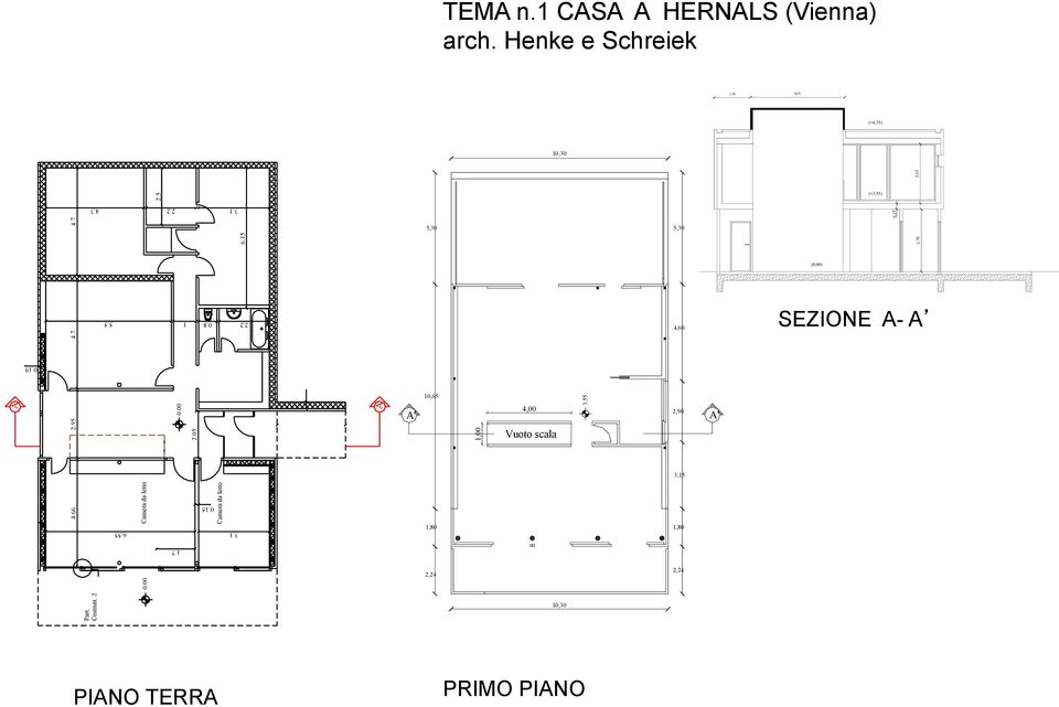 00 2.05 A' 10,65 1,00 4,00 Vuoto scala 3.55 2,90 A' 3,15 4.66 6.55 0.00 Camera da letto 1.7 0.