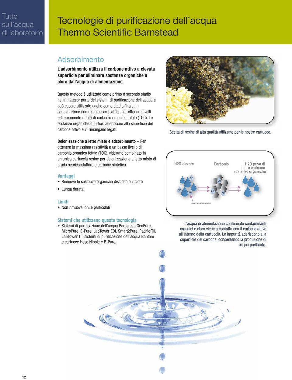 Questo metodo è utilizzato come primo o secondo stadio nella maggior parte dei sistemi di purificazione dell acqua e può essere utilizzato anche come stadio finale, in combinazione con resine