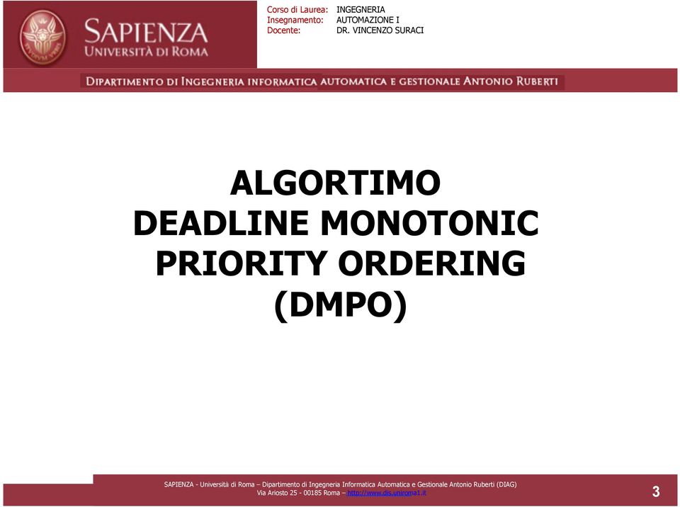 ORDERING (DMPO) Via