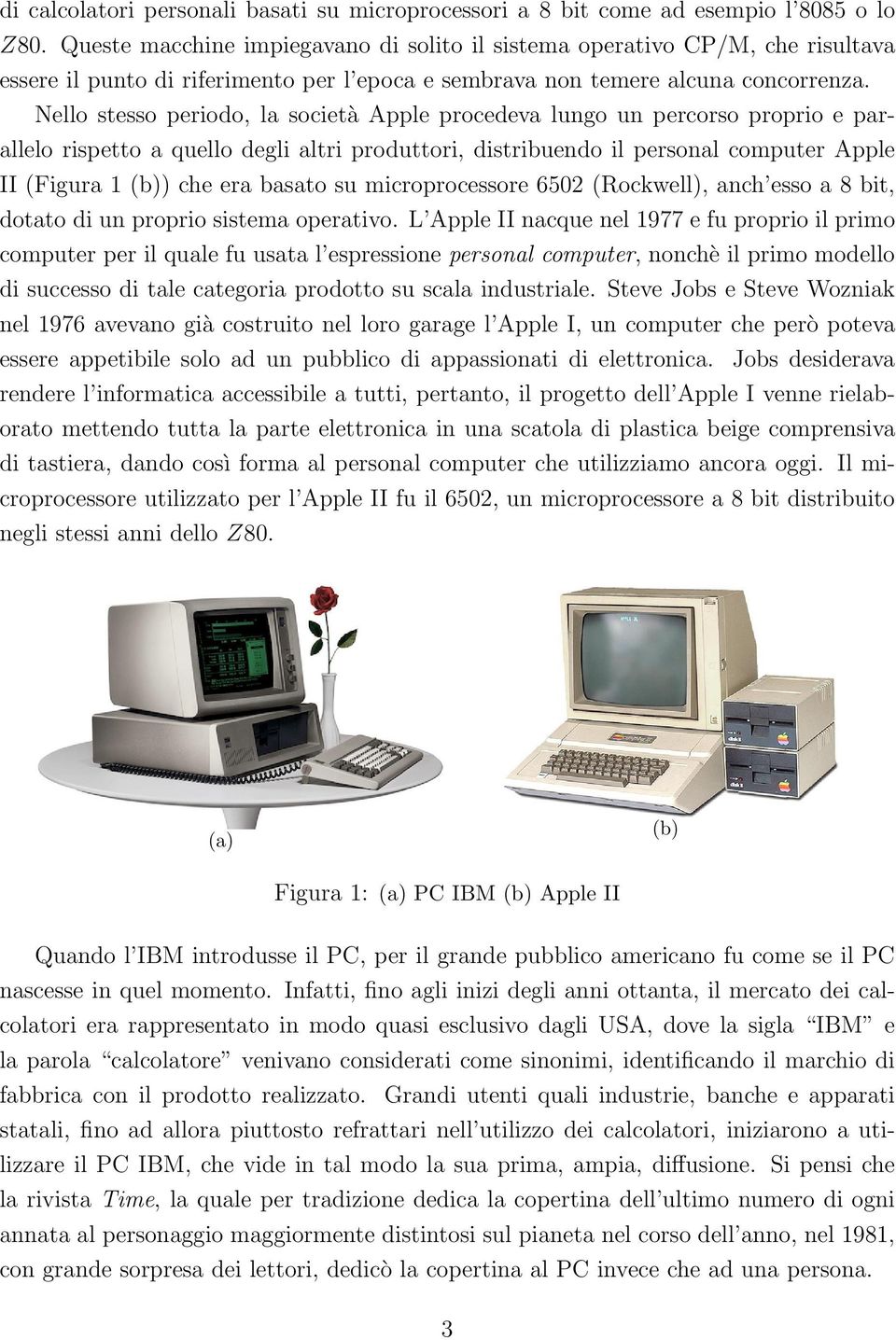 Nello stesso periodo, la società Apple procedeva lungo un percorso proprio e parallelo rispetto a quello degli altri produttori, distribuendo il personal computer Apple II (Figura 1 (b)) che era