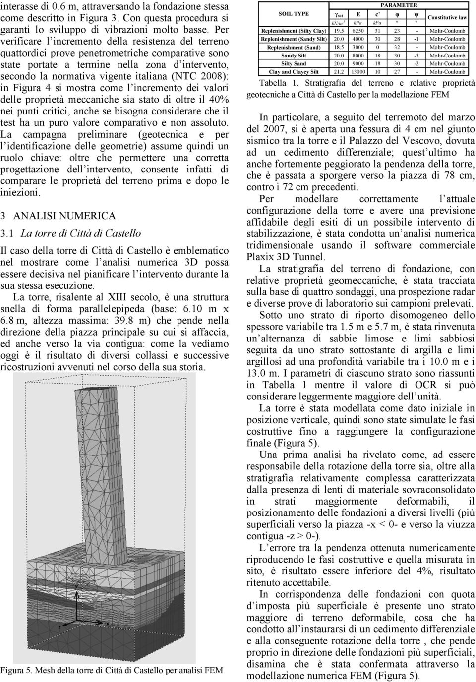 2008): in Figura 4 si mostra come l incremento dei valori delle proprietà meccaniche sia stato di oltre il 40% nei punti critici, anche se bisogna considerare che il test ha un puro valore