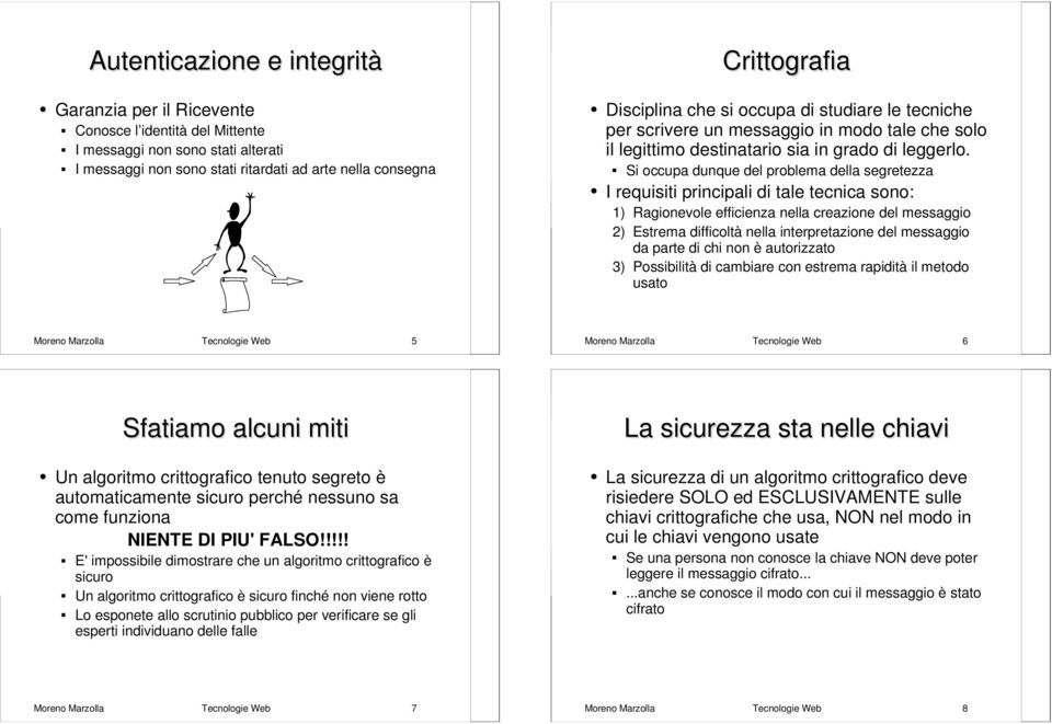 Si occupa dunque del problema della segretezza I requisiti principali di tale tecnica sono: 1 Ragionevole efficienza nella creazione del 2 Estrema difficoltà nella interpretazione del da parte di chi