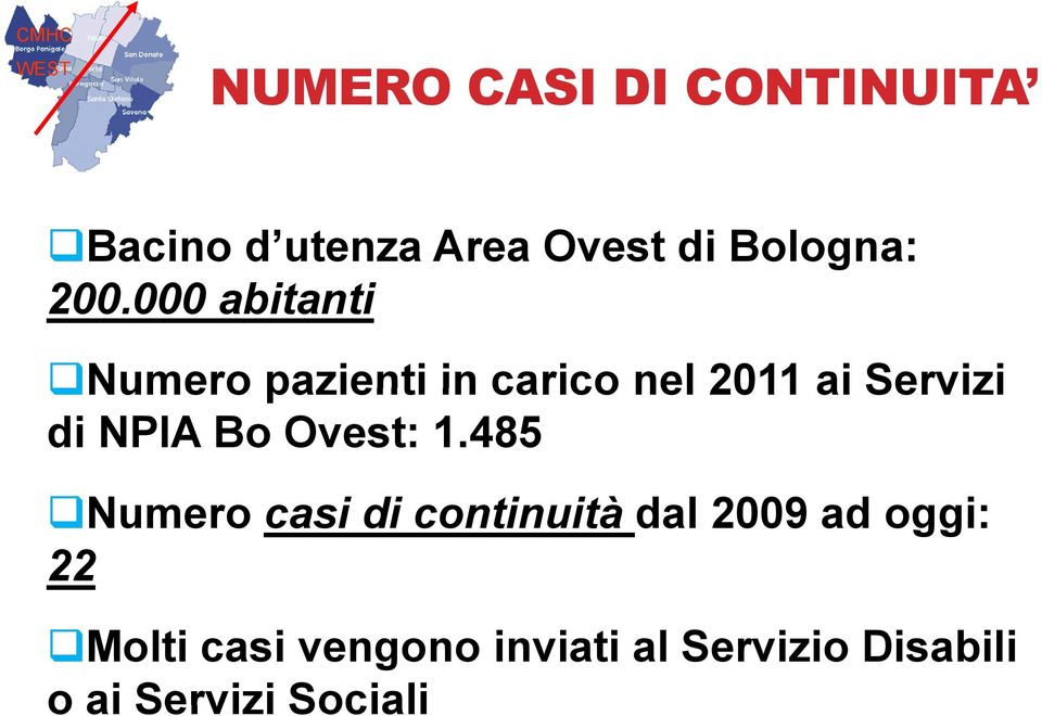 000000 abitanti i Numero pazienti in carico nel 2011 ai Servizi di