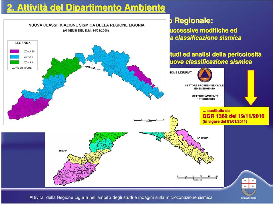 530/2003 (Approvazione( nuova classificazione sismica regionale) Revisione classificazione sismica regionale ------- Studi